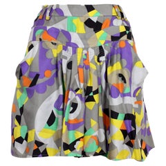 See By Chloe Multicolor Silk Short Flared Skirt 2000s