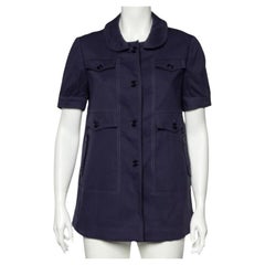 See by Chloe, veste utilitaire bleu marine en coton et laine boutonnée sur le devant M