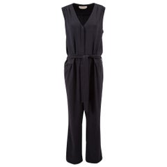 See by Chloé Navy V-Neck Tie Belt Jumpsuit Size XL