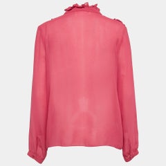 See by Chloe Raspberry Pink Crepe Ruffled Blouse M