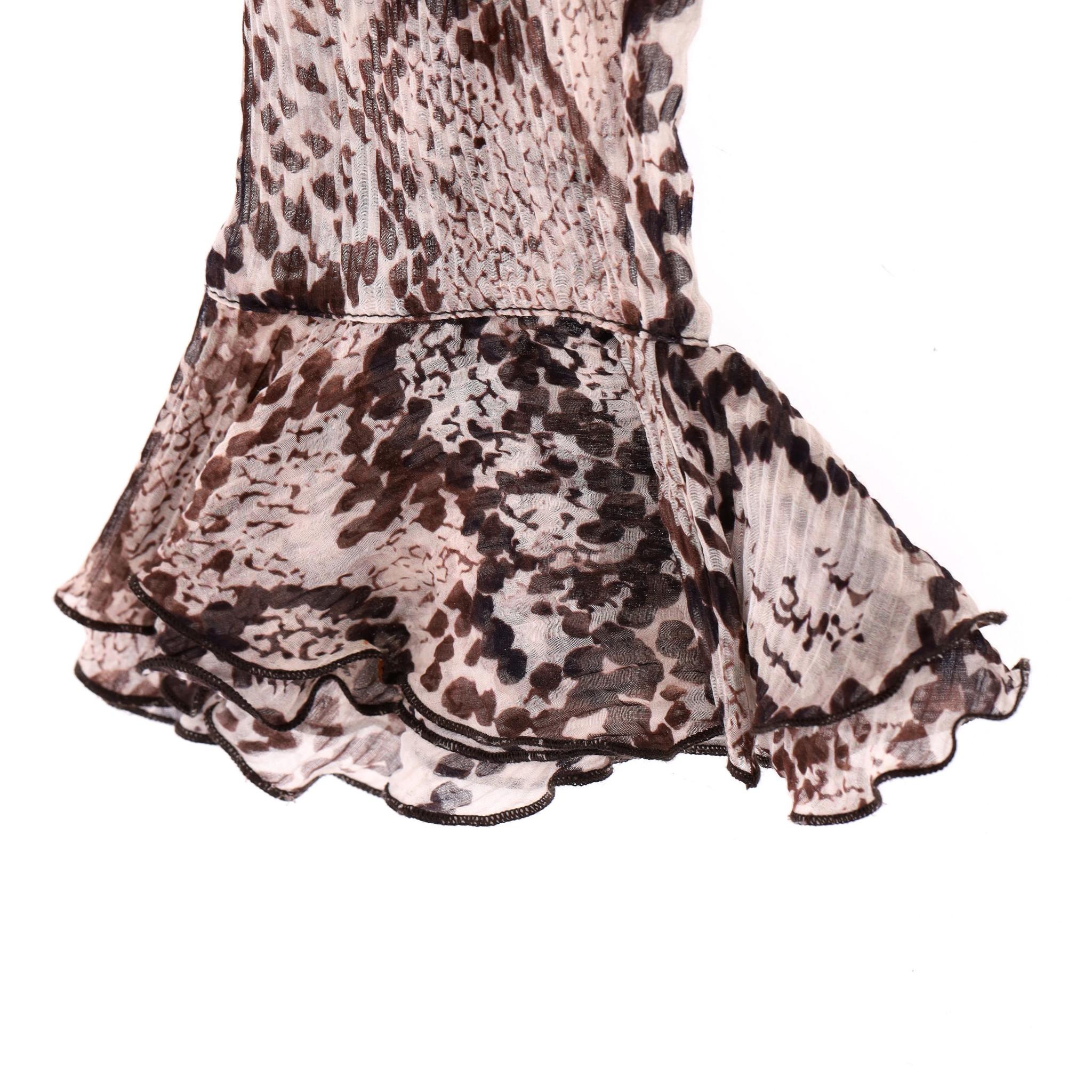 See By Chloe Silk & Cotton Chiffon Snake Print Top For Sale 1