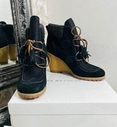 See By Chloe Suede Wedge Ankle Boots