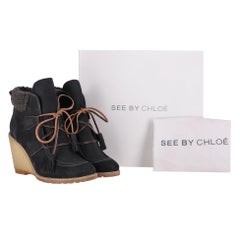 See By Chloe Suede Wedge Ankle Boots