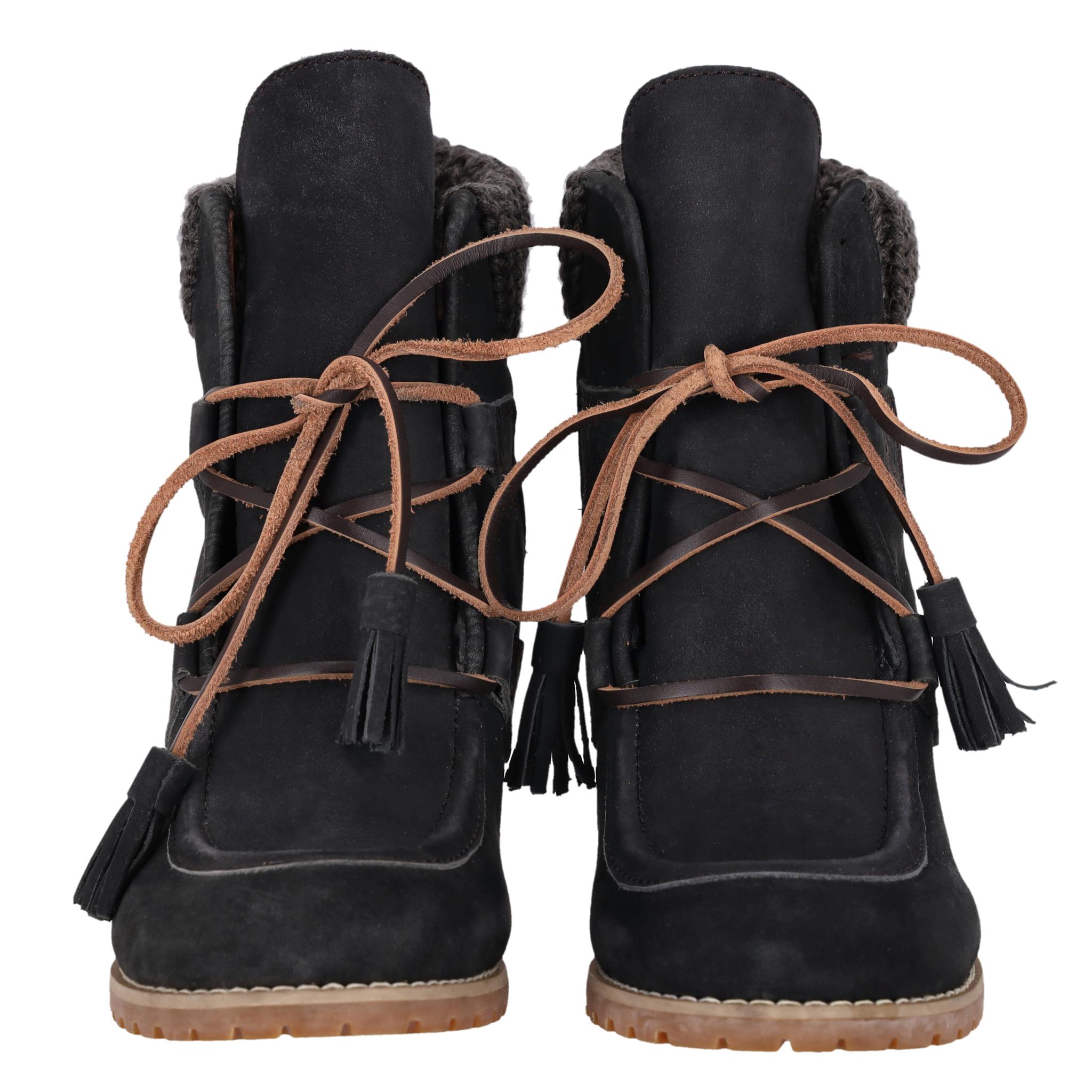 Noir See By Chloe - Bottines en daim à semelle compensée en vente