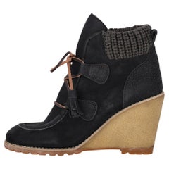 See By Chloe - Stivaletti con zeppa in pelle scamosciata