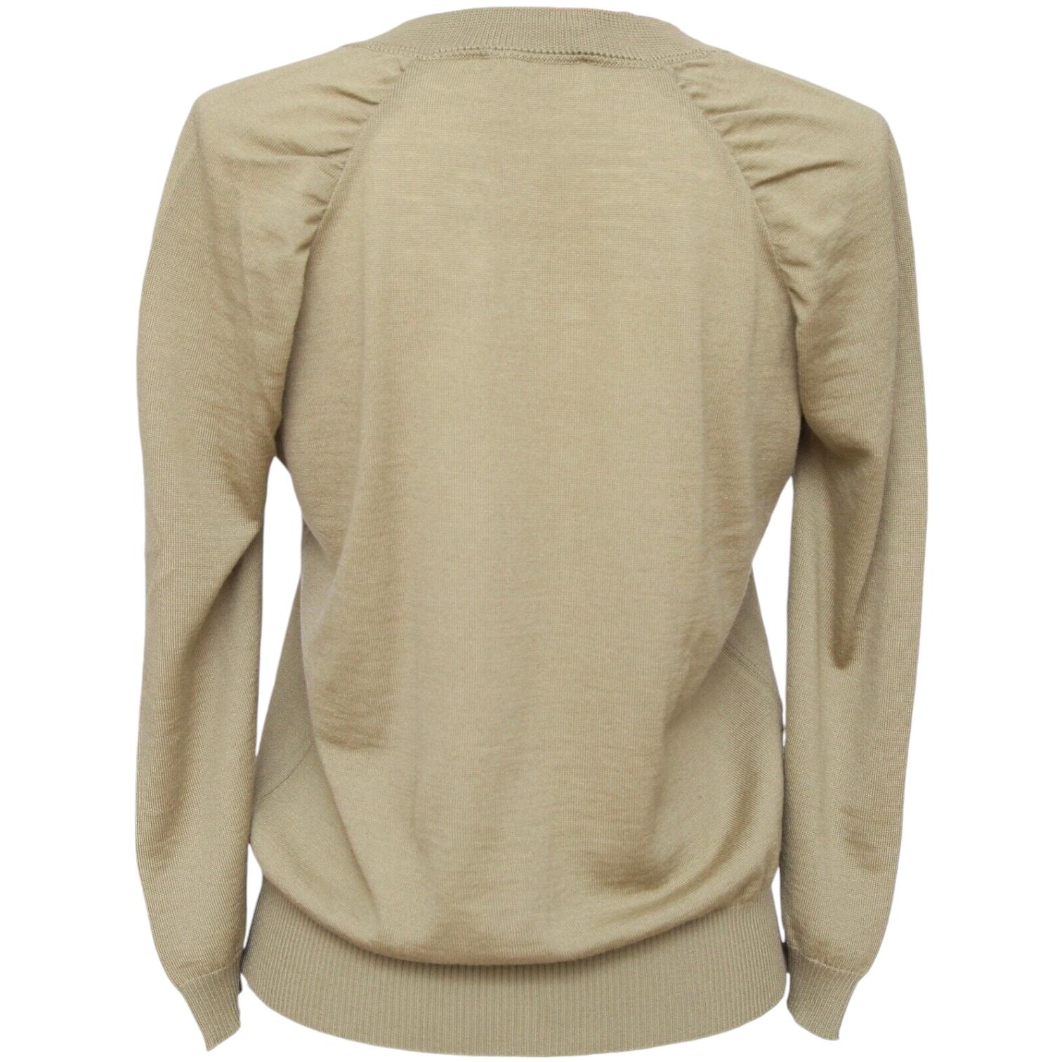 SEE BY CHLOE Sweater Cardigan Knit Top Olive Green 3/4 Sleeve Sz 40 NWT In New Condition For Sale In Hollywood, FL