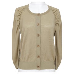SEE BY CHLOE Sweater Cardigan Knit Top Olive Green 3/4 Sleeve Sz 40 NWT