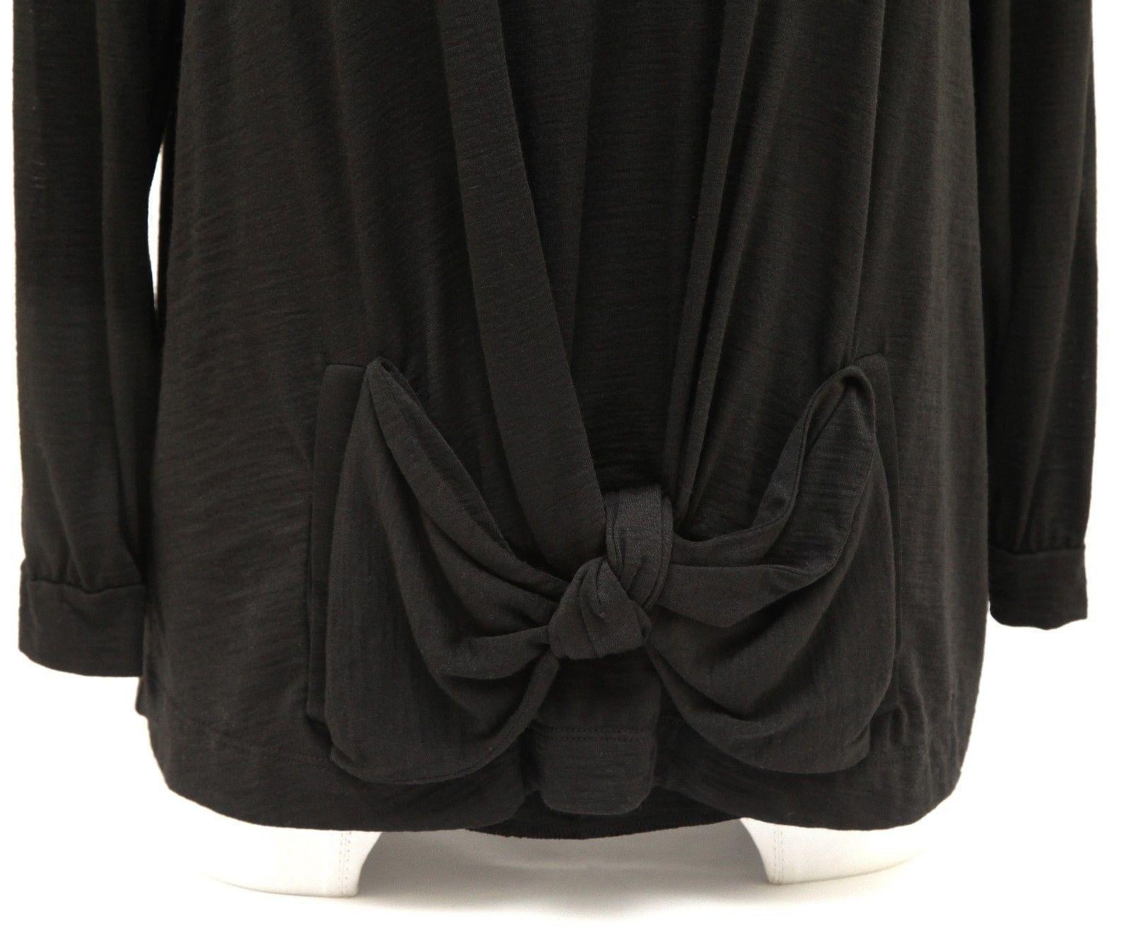 See By Chloe Sweater Knit Top Black 3/4 Length Sleeve Scoop Neck Sz F 42 US 10 Bon état - En vente à Hollywood, FL