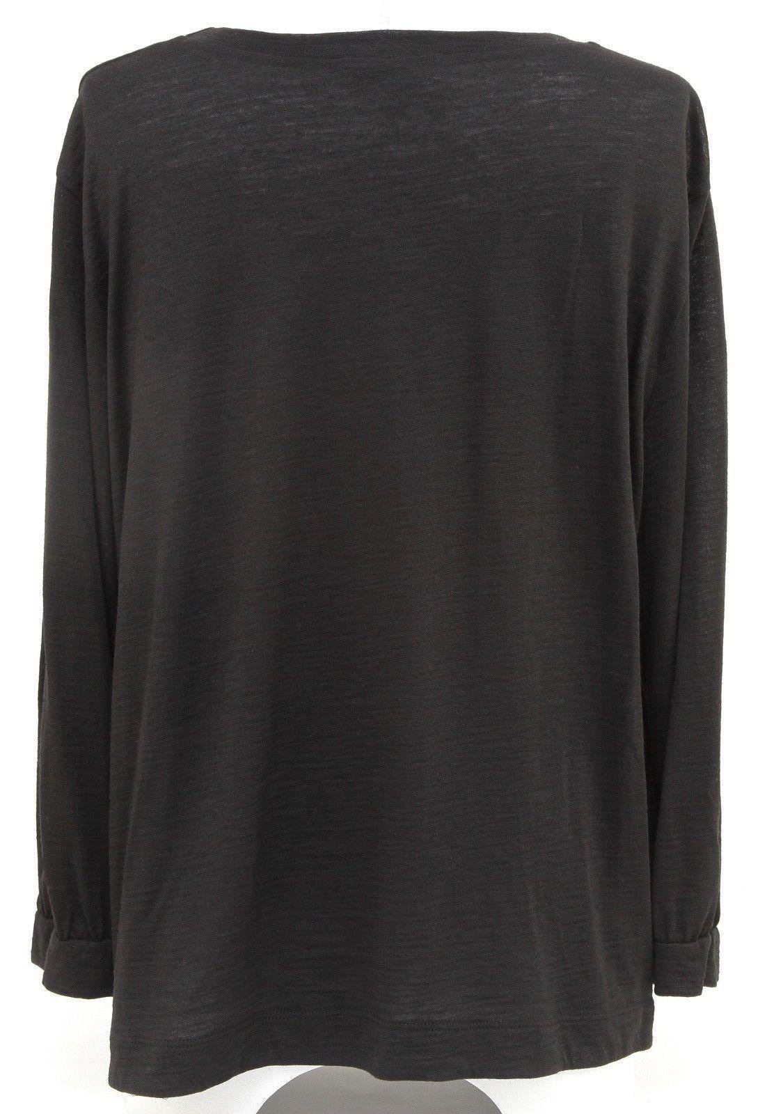 See By Chloe Sweater Knit Top Black 3/4 Length Sleeve Scoop Neck Sz F 42 US 10 Pour femmes en vente