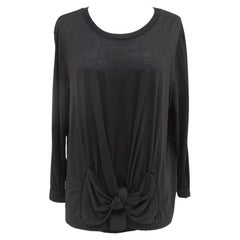 SEE BY CHLOE Sweater Knit Top Black 3/4 Length Sleeve Scoop Neck Sz F 42 US 10