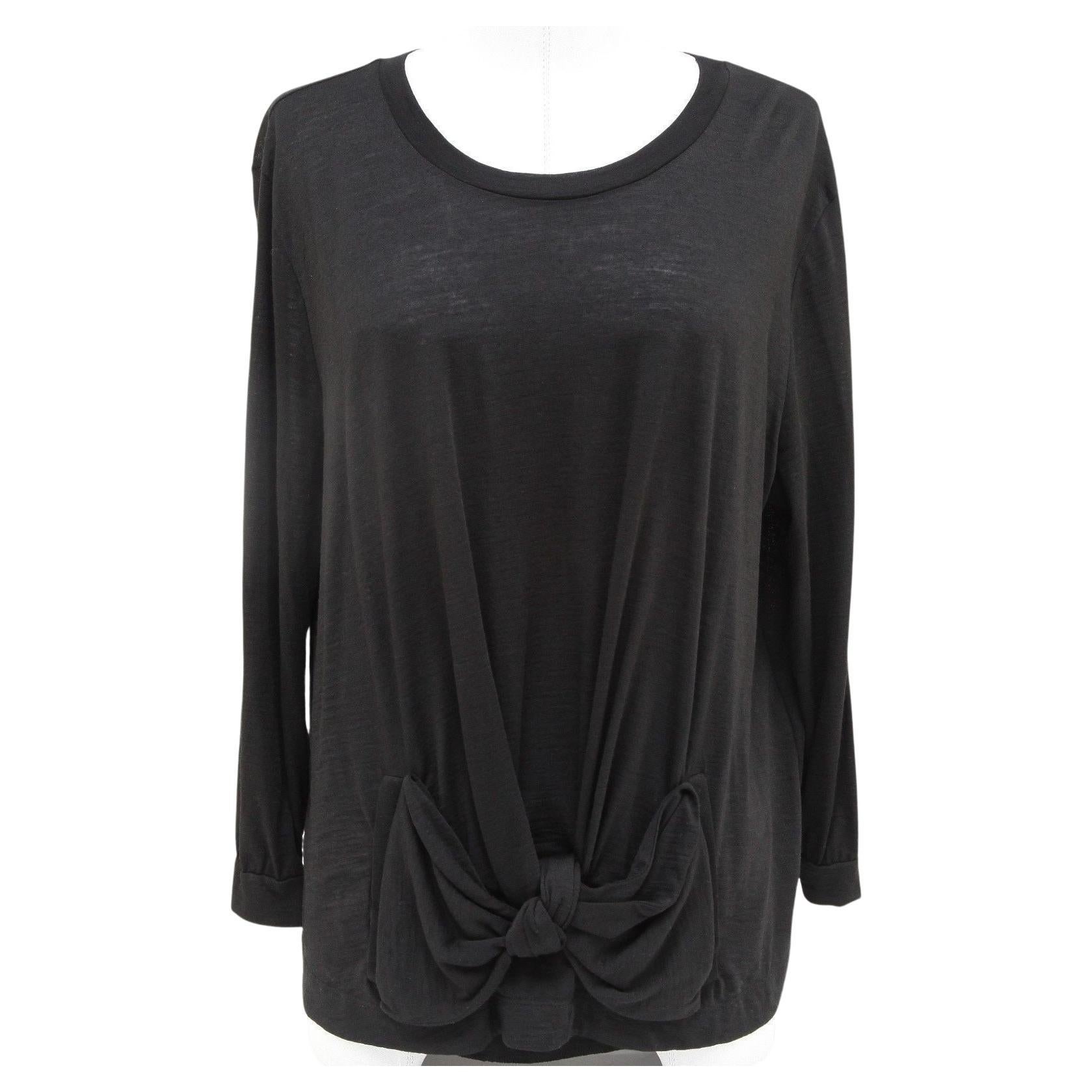 See By Chloe Sweater Knit Top Black 3/4 Length Sleeve Scoop Neck Sz F 42 US 10 en vente
