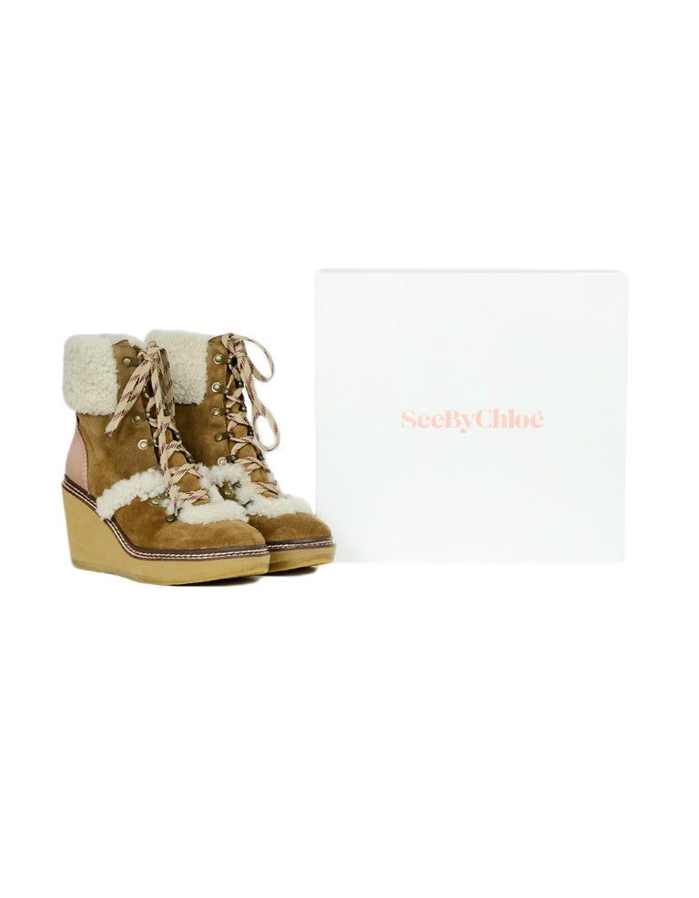 see by chloe eileen flat shearling hiker boots