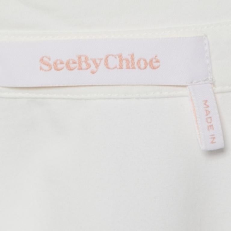 See By Chloe White - Robe évasée à taille basse en coton S.S. White Bon état - En vente à Dubai, Al Qouz 2