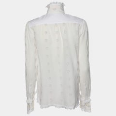 See by Chloe White Cotton Ruffled Detail Top S