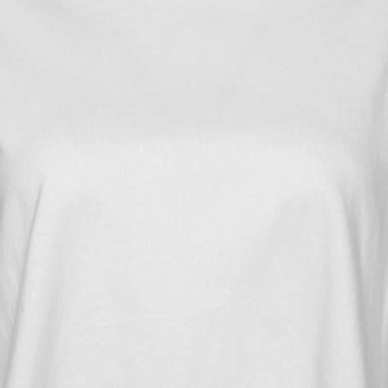 Grigio See by Chloe - Maglietta in cotone bianco con dettaglio manica arricciata M. T. I. in vendita
