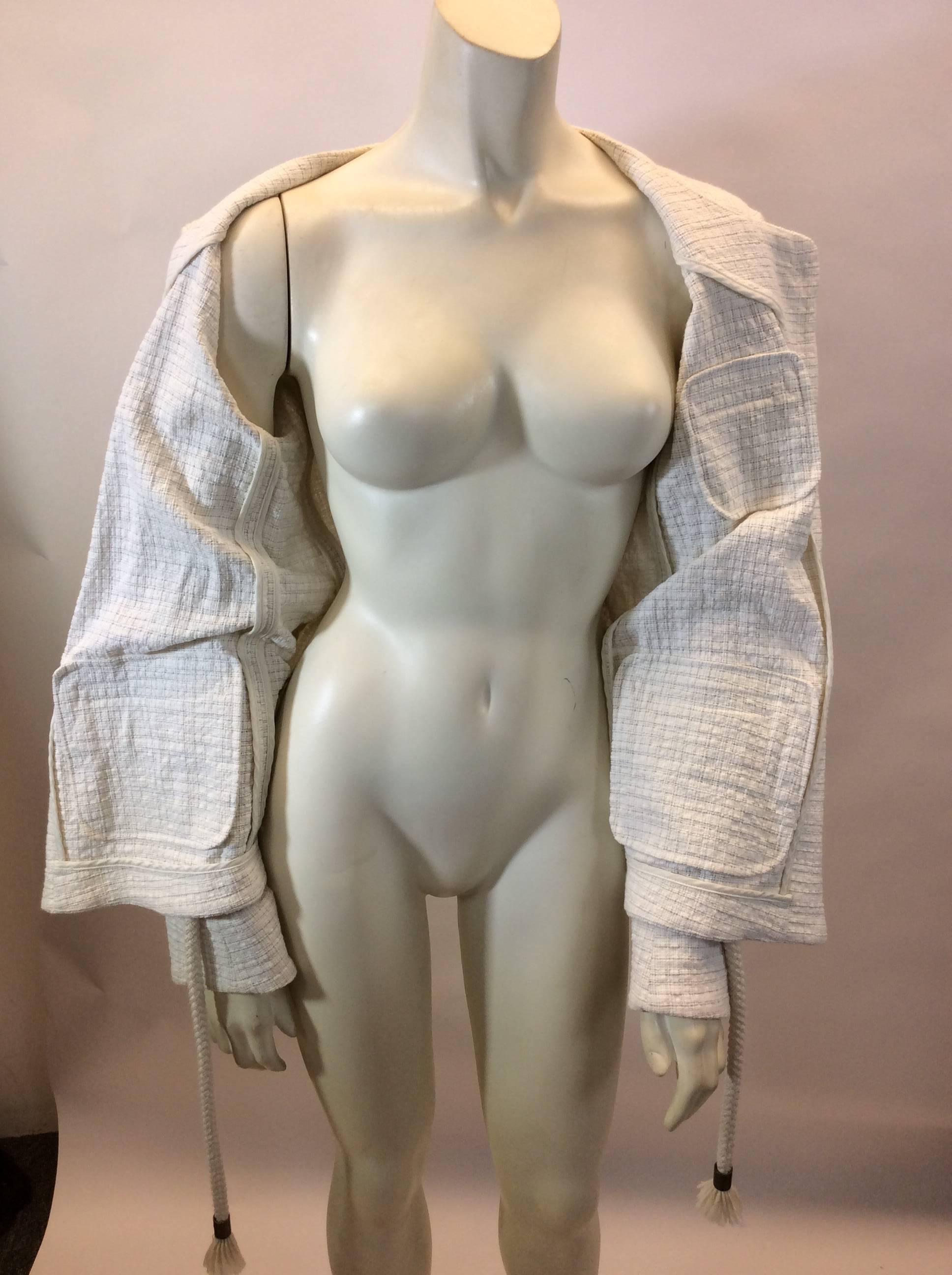 See By Chloe White Jacket with Rope Tie In Excellent Condition For Sale In Narberth, PA