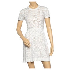 See By Chloe Vestido acampanado de punto perforado blanco L