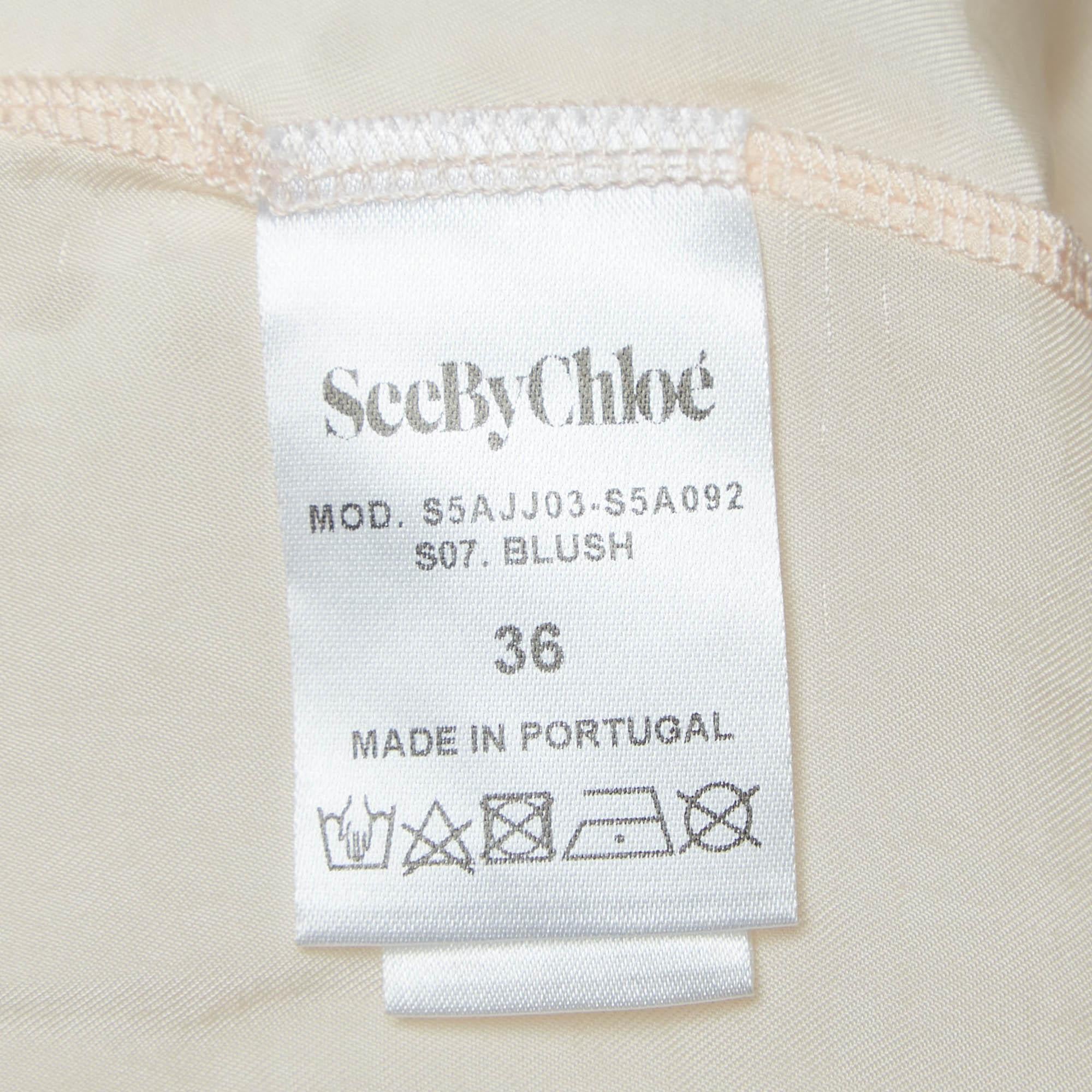 Women's See by Chloe White/Pink Eyelet Lace Short Skirt S For Sale