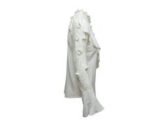 See by Chloe White Ruffle Long Sleeve Top