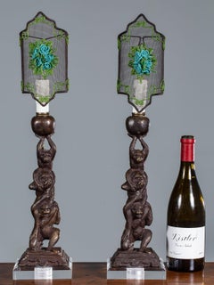 "See No Evil, Speak No Evil, Speak No Evil" Vintage Lamps Beaded Shades, 1960