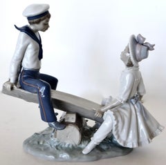 See-Saw "Columpio Feliz" LLadro (Retired) Spain Porcelain Sculpture w/Box C1978