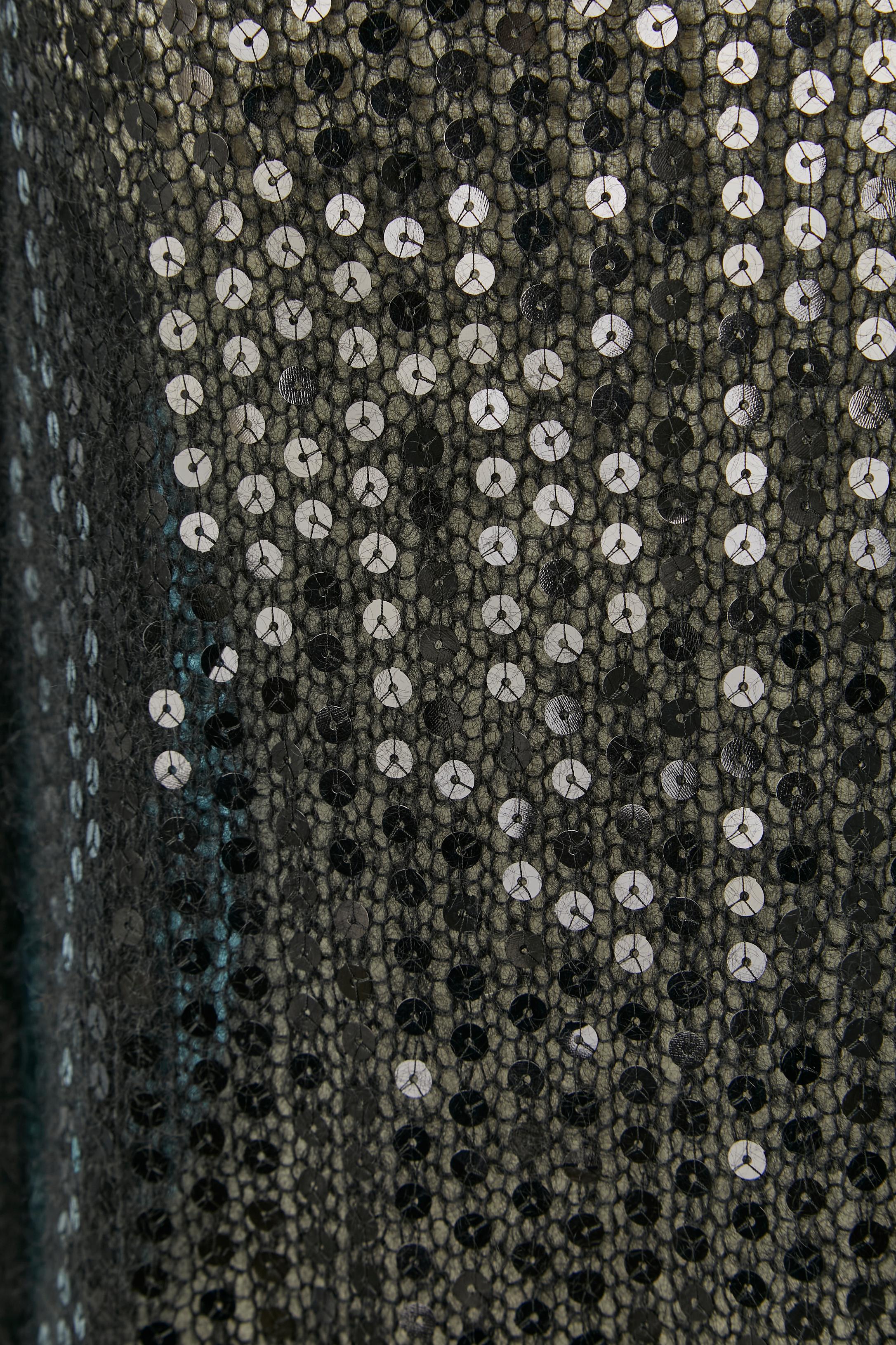 Noir Pull en mohair noir transparent avec paillettes Junya Watanabe COMME DES GARÇONS en vente