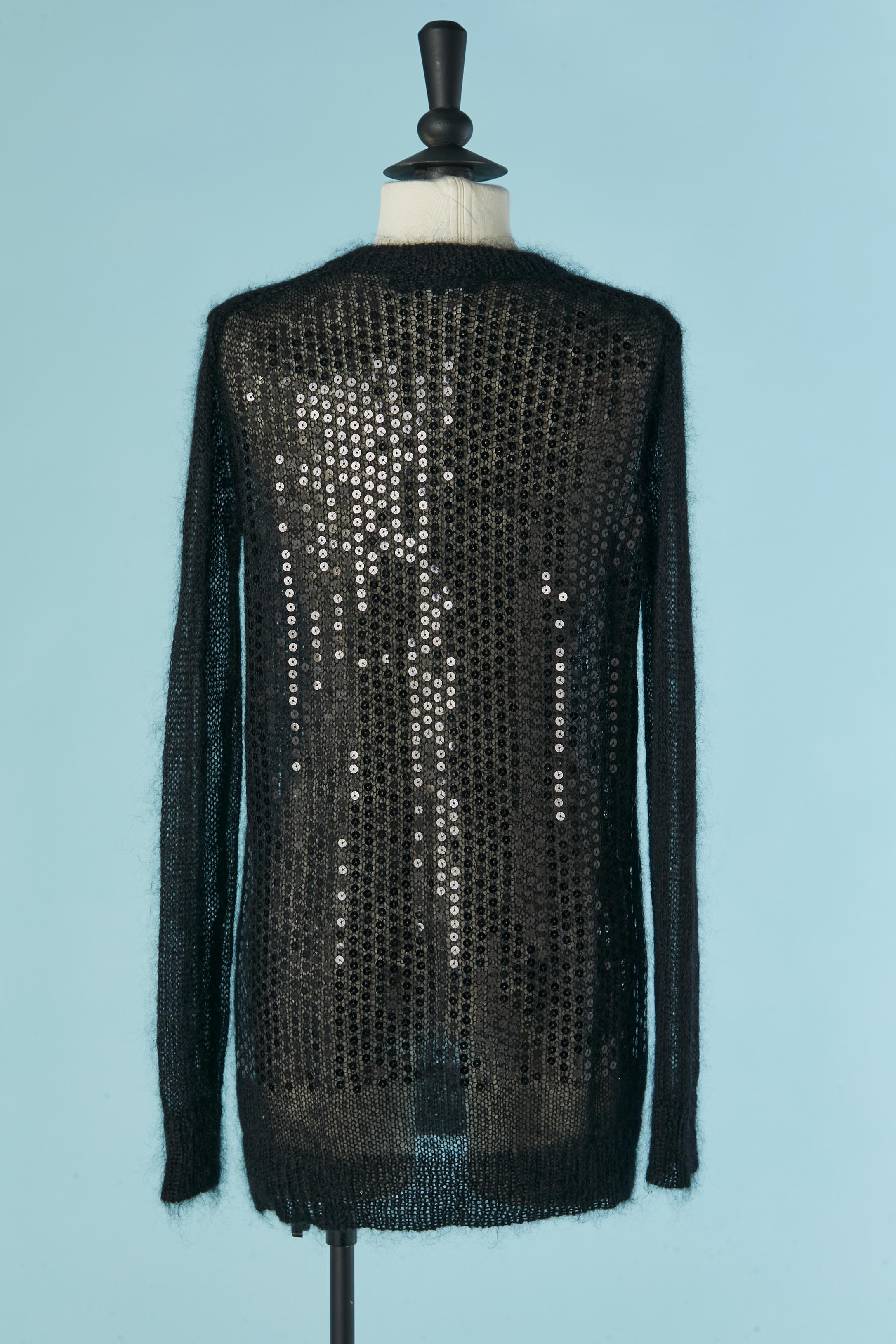 Pull en mohair noir transparent avec paillettes Junya Watanabe COMME DES GARÇONS Pour femmes en vente