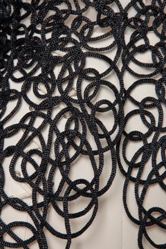 Schwarze durchsichtige Passementerie-Rubinjacke von Thierry Mugler