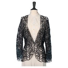 Vintage See-through black passementerie ruban jacket Thierry Mugler