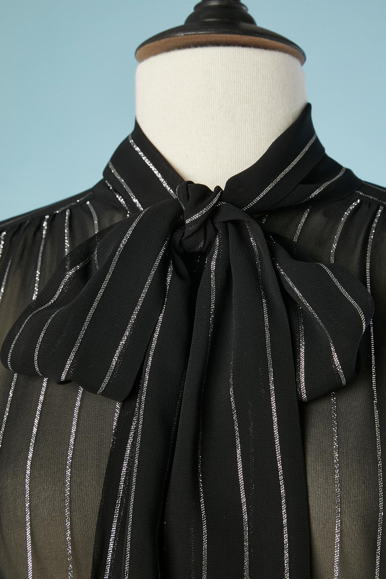 Black Lurex Berries Silk/Rayon Large Party Bow Tie