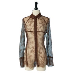 See-through brown lace Christian Lacroix BAZAR 