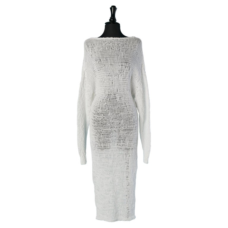 see through cotton dress 1850s Sheer White Muslin Dress