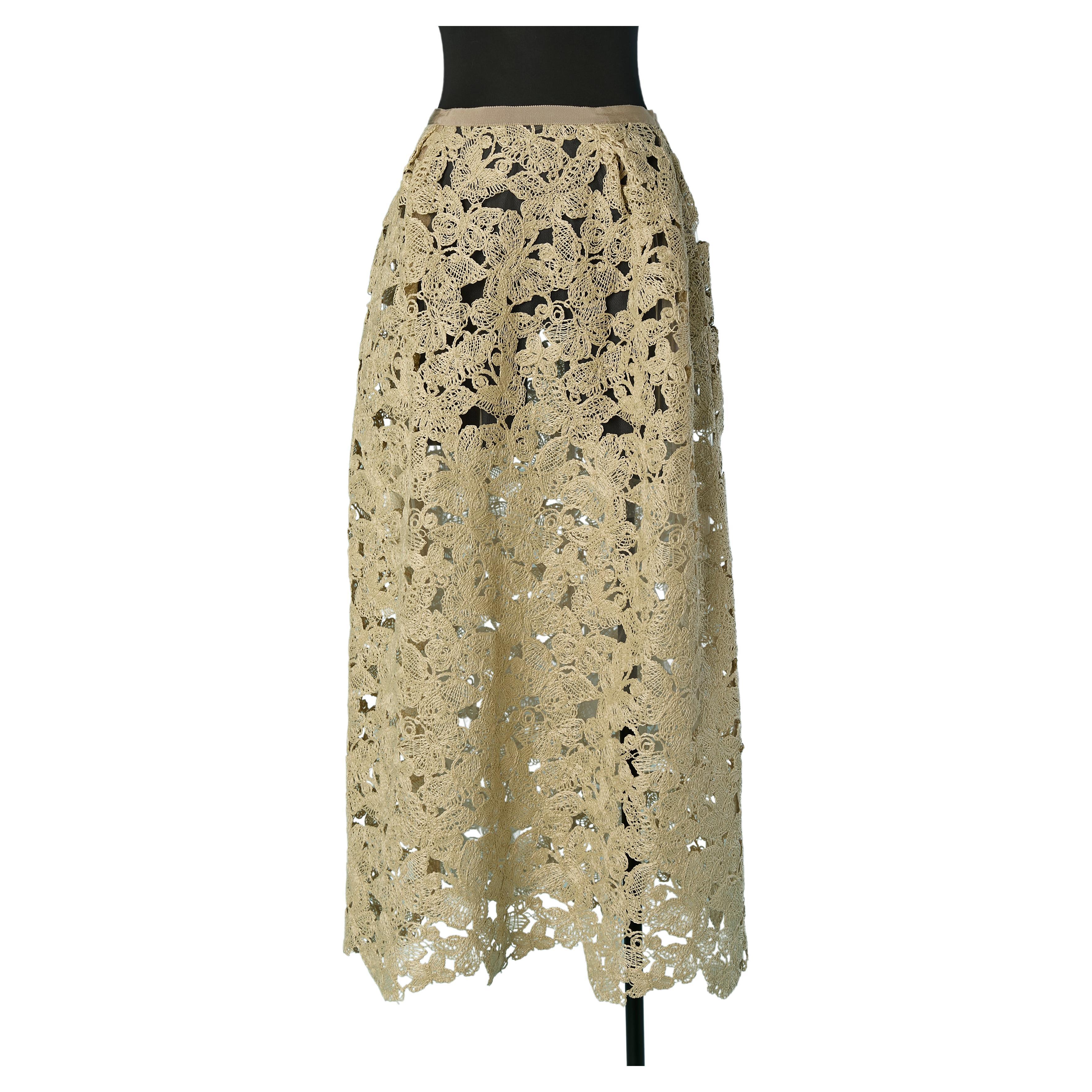 See-through ficelle thread embroidery skirt CHRISTIAN DIOR
