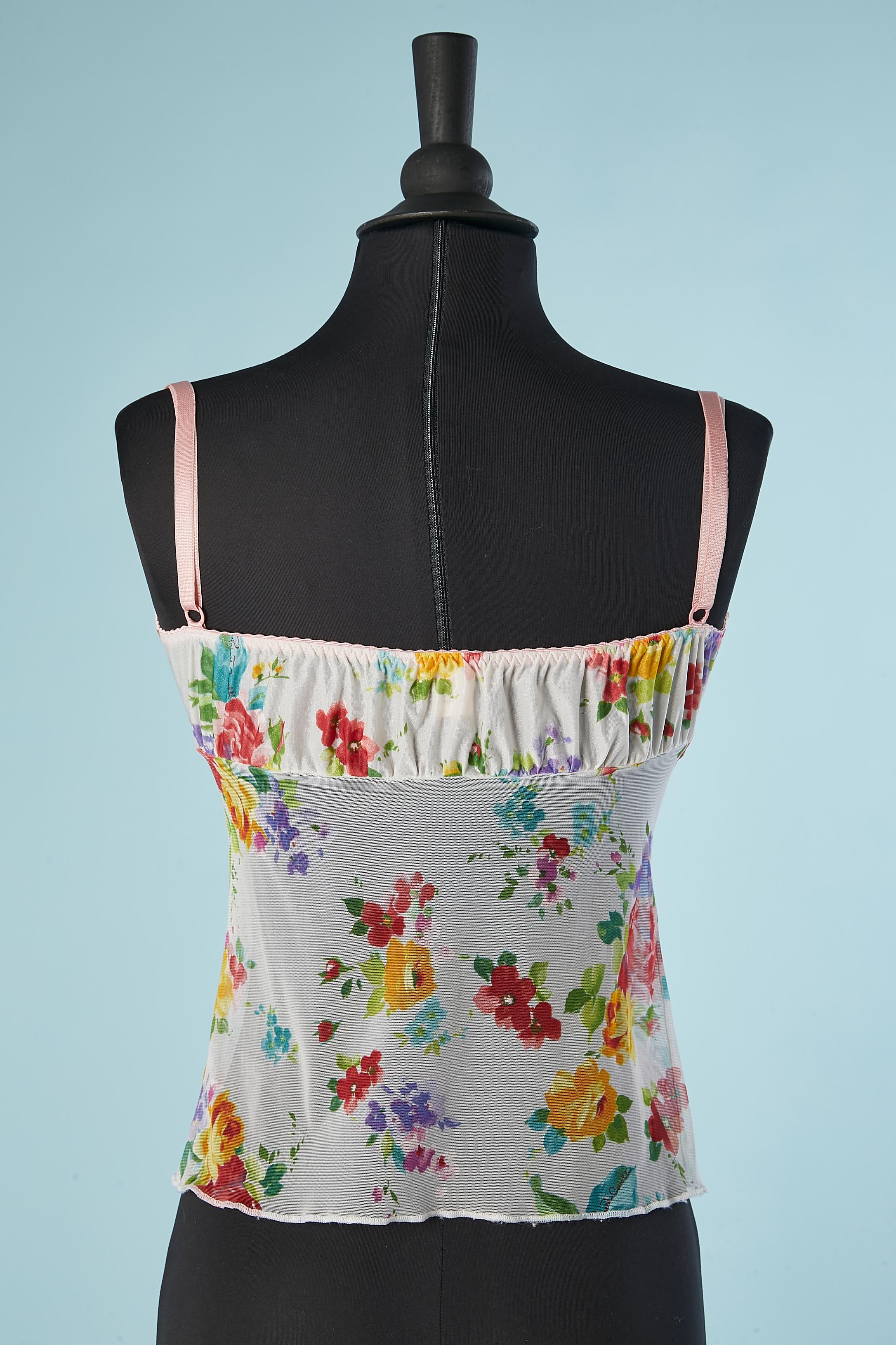 Women's See-through flowers printed lingerie top Roberto Cavalli  For Sale