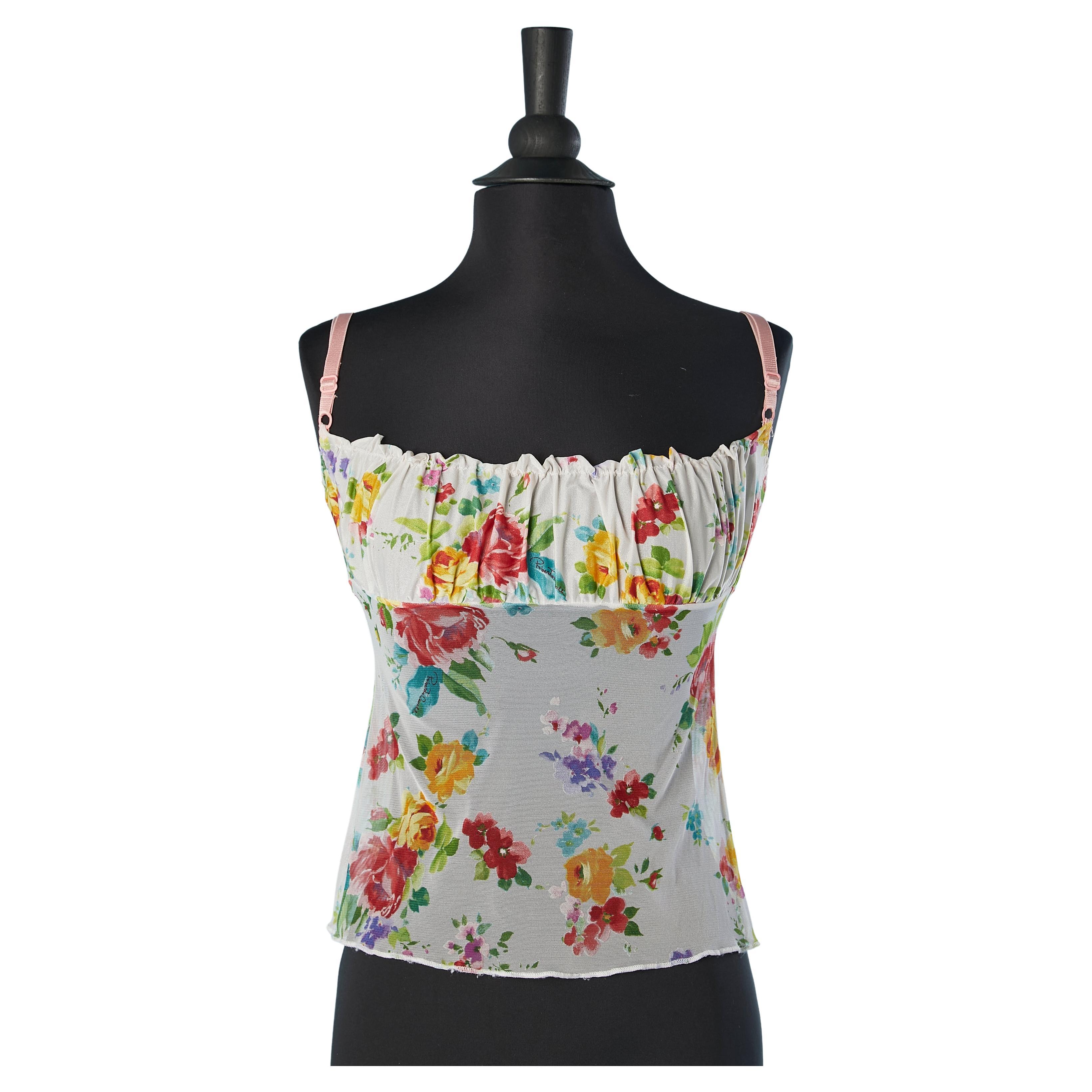 See-through flowers printed lingerie top Roberto Cavalli  For Sale