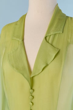 Durchsichtiger grüner Seiden-Chiffon-Mantel ROCHAS