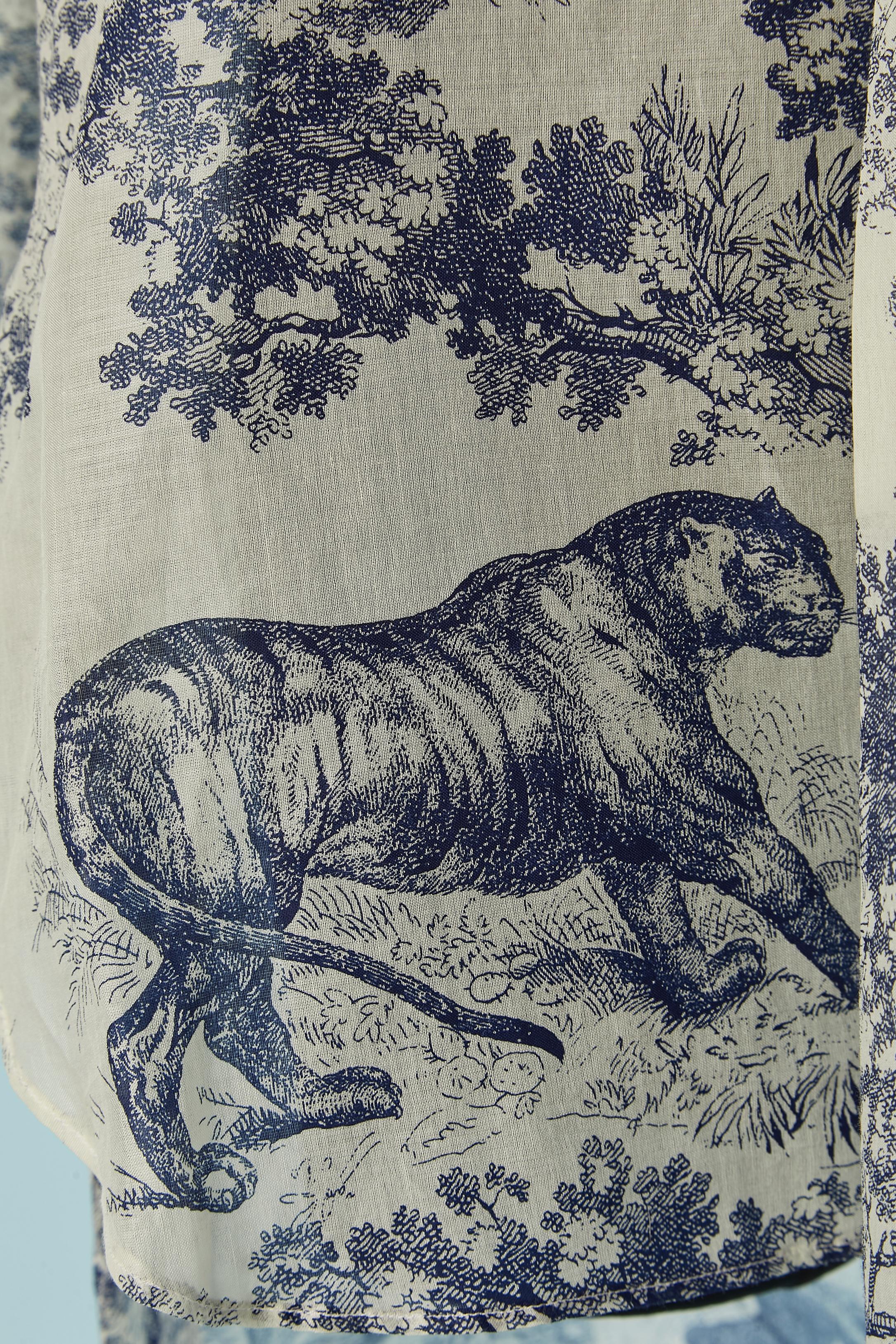 Túnica transparente de algodón estampado CHRISTIAN DIOR Gris en venta