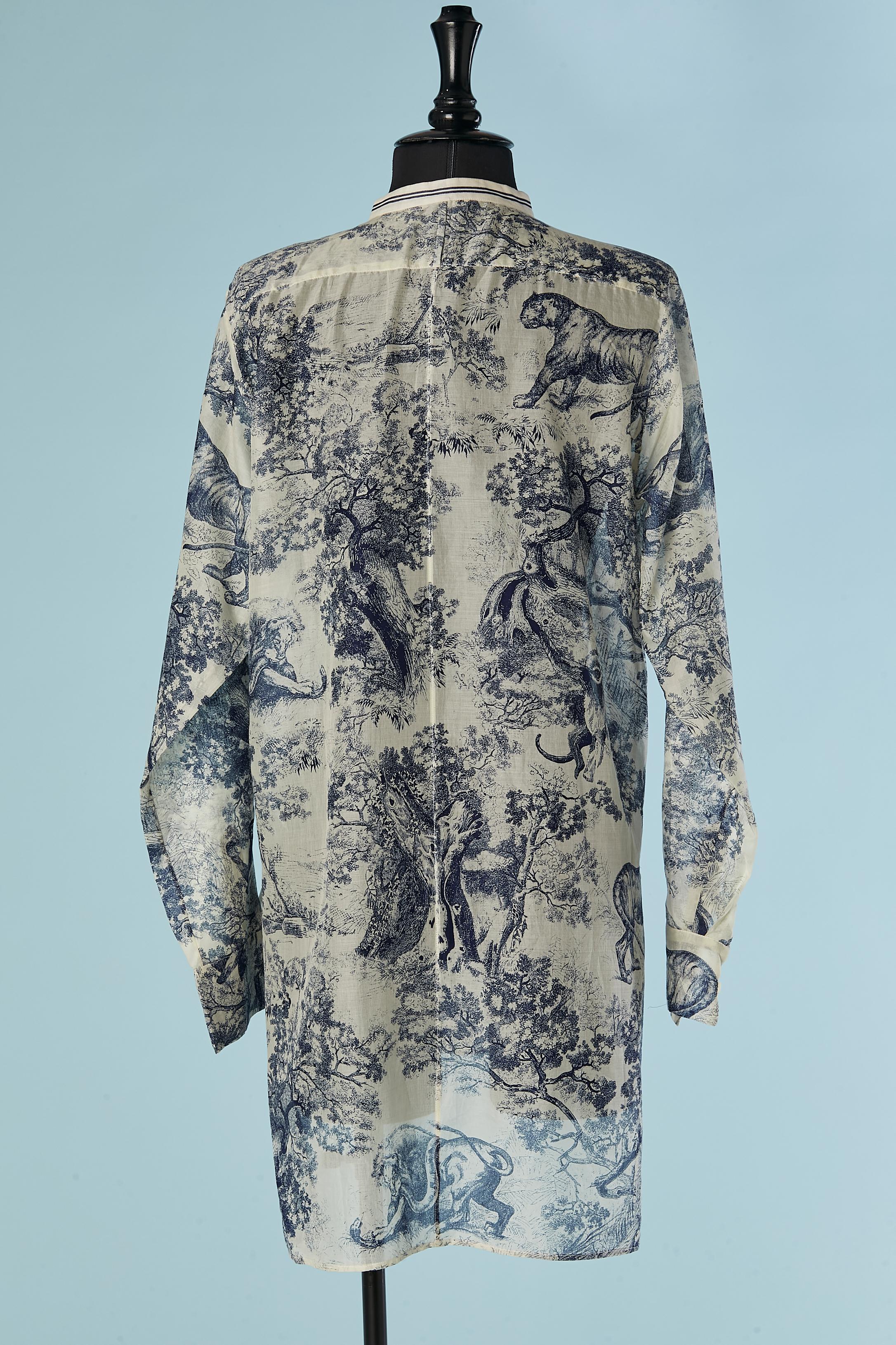 Túnica transparente de algodón estampado CHRISTIAN DIOR en venta 1