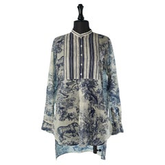 See-through printed cotton tunic shirt CHRISTIAN DIOR