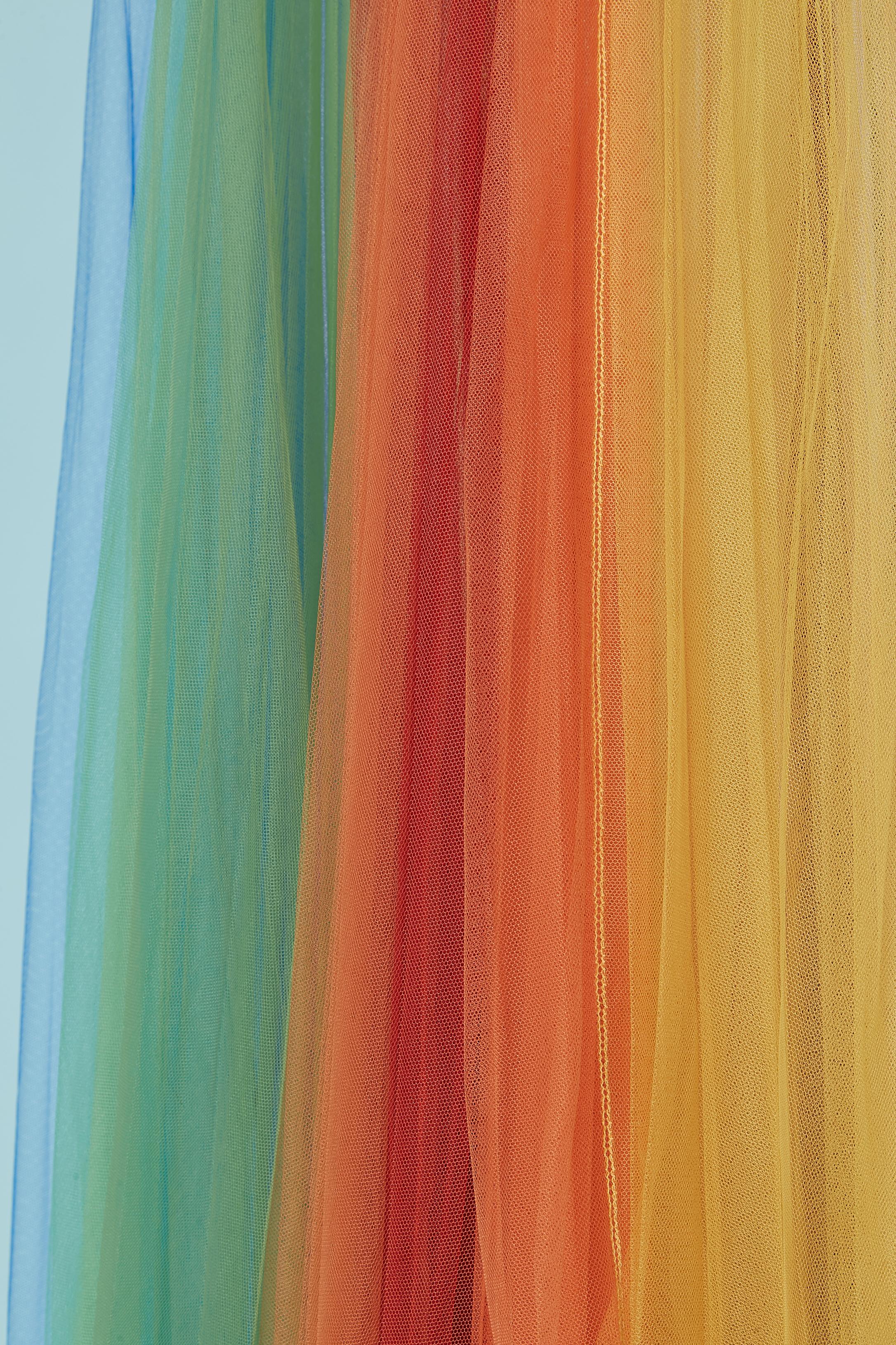 Brown See-through rainbow pleated tulle skirt CHRISTIAN DIOR For Sale