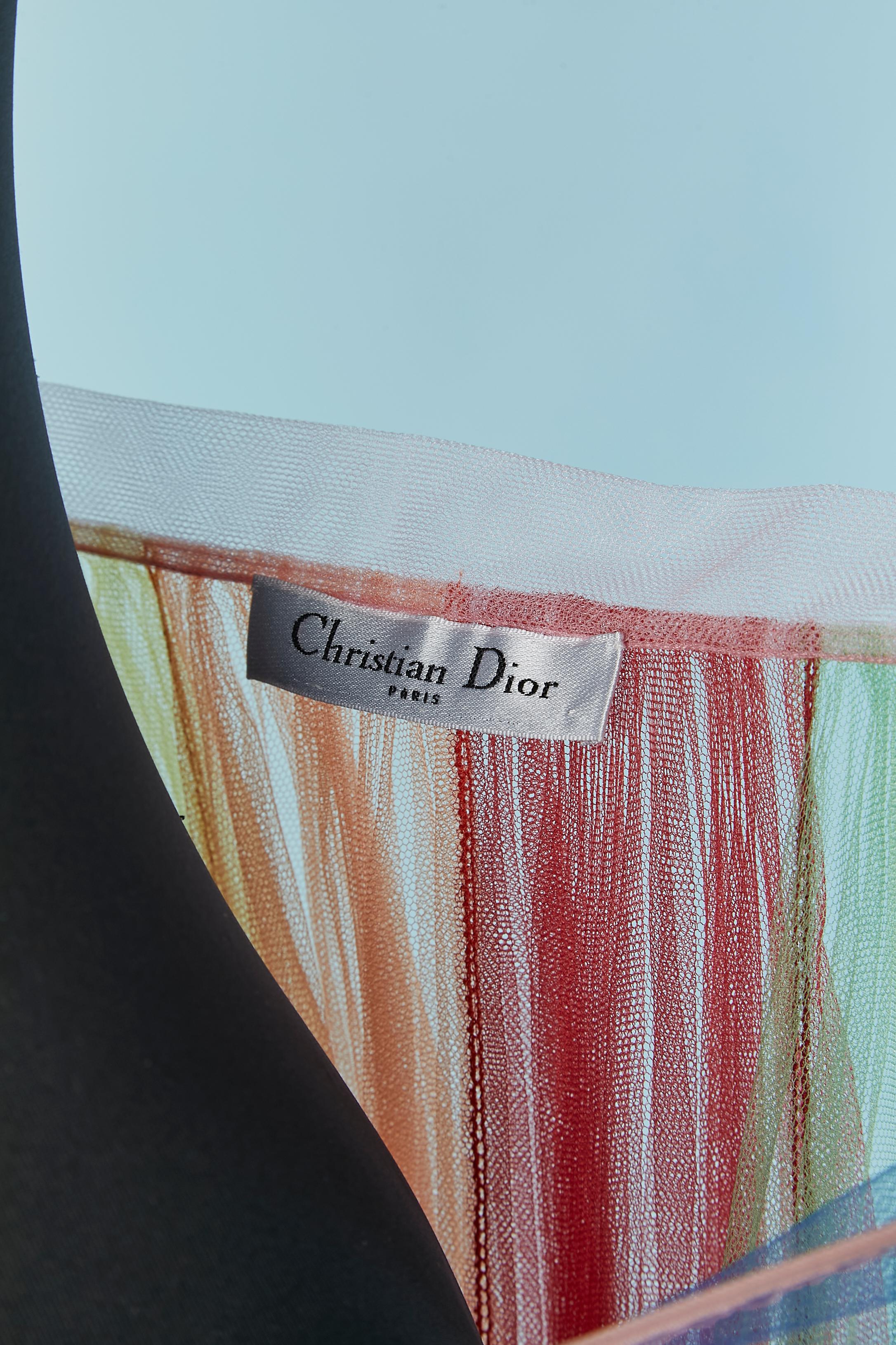 See-through rainbow pleated tulle skirt CHRISTIAN DIOR For Sale 1