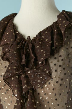 See-through silk chiffon and lurex blouse  Saint Laurent Rive Gauche