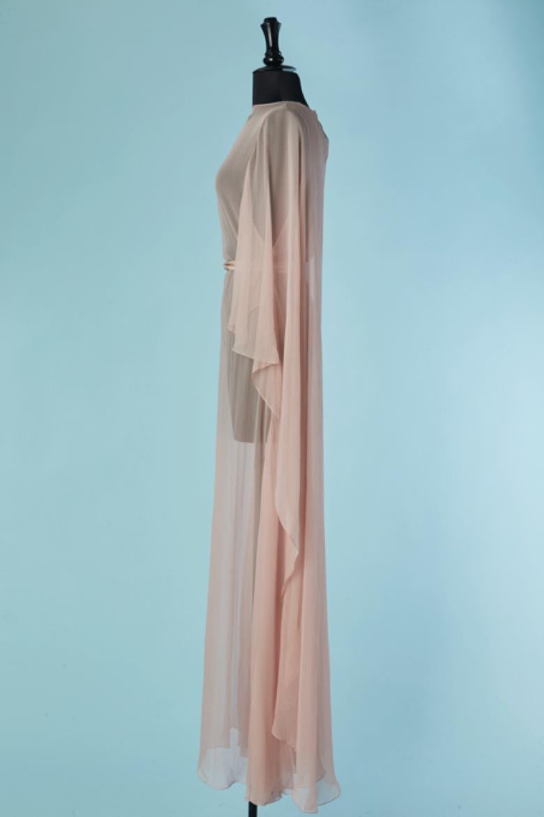 Durchsichtiges Kleid aus Seidenchiffon mit Umhang CHRISTIAN DIOR Damen im Angebot