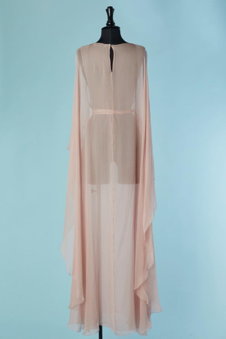 Durchsichtiges Kleid aus Seidenchiffon mit Umhang CHRISTIAN DIOR im Angebot 1