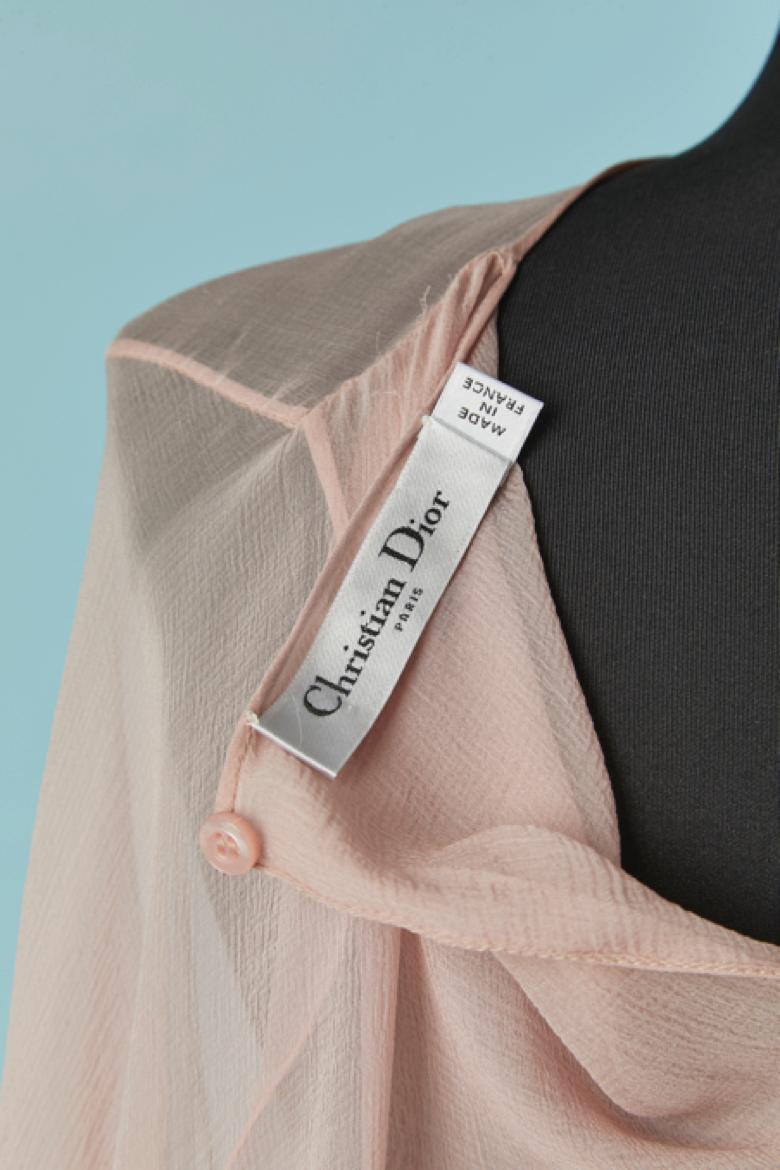 Durchsichtiges Kleid aus Seidenchiffon mit Umhang CHRISTIAN DIOR im Angebot 2