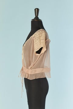 See-through silk chiffon top with lace LOLITA LEMPICKA