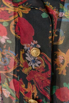 See-through silk organza shirt with flower print on CHRISTIAN LACROIX