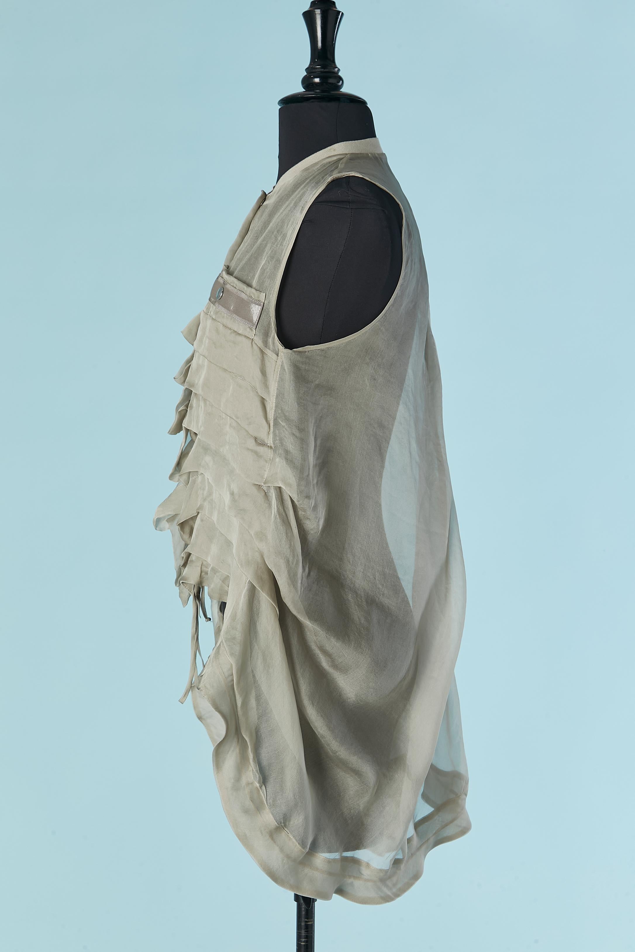 Women's See-through silk pleated asymmetrical vest Giorgio ARMANI For Sale