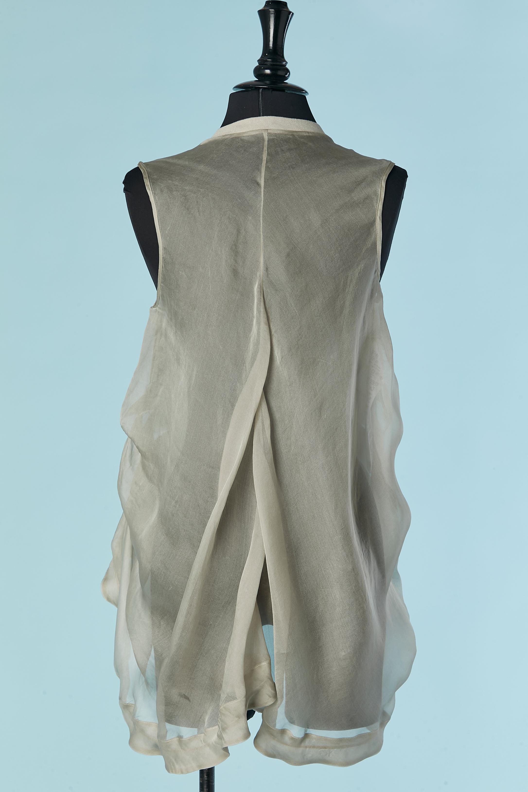 See-through silk pleated asymmetrical vest Giorgio ARMANI For Sale 1