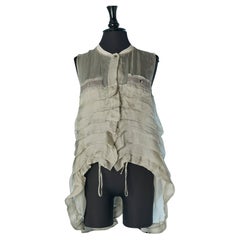 Gilet asymétrique en soie plissée See One Giorgio Armani